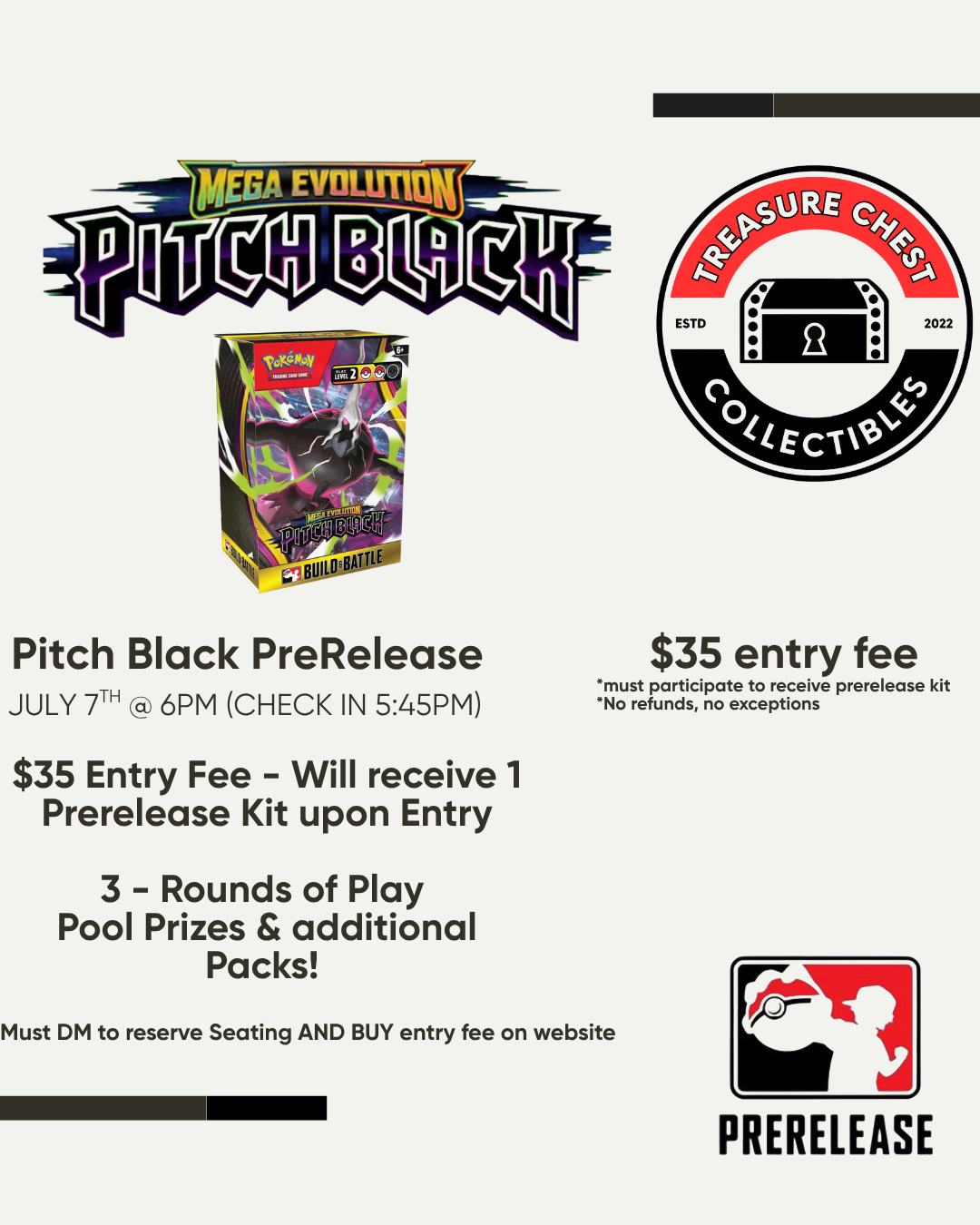 7/7 - 1 spot - Pitch Black Prerelease