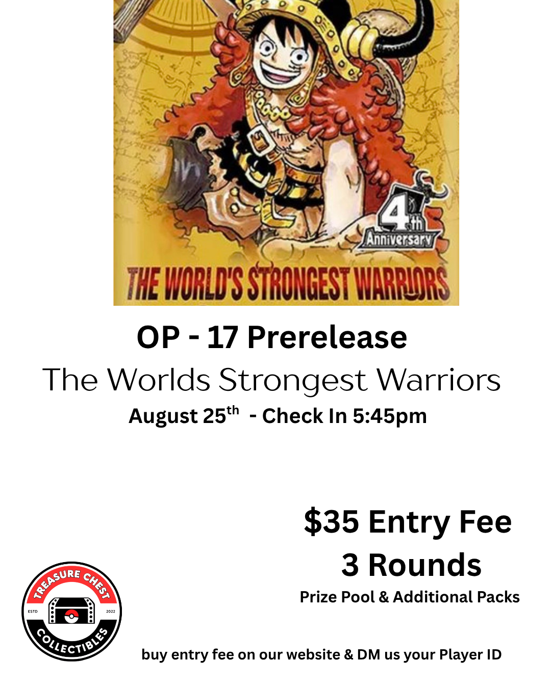 8/25 - 1 spot | OP - 17 Prerelease