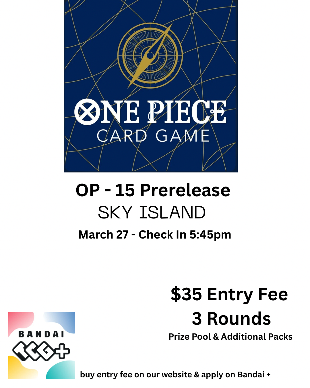 3/27 - (1) Spot for ONE Piece Prerelease - Sky Island