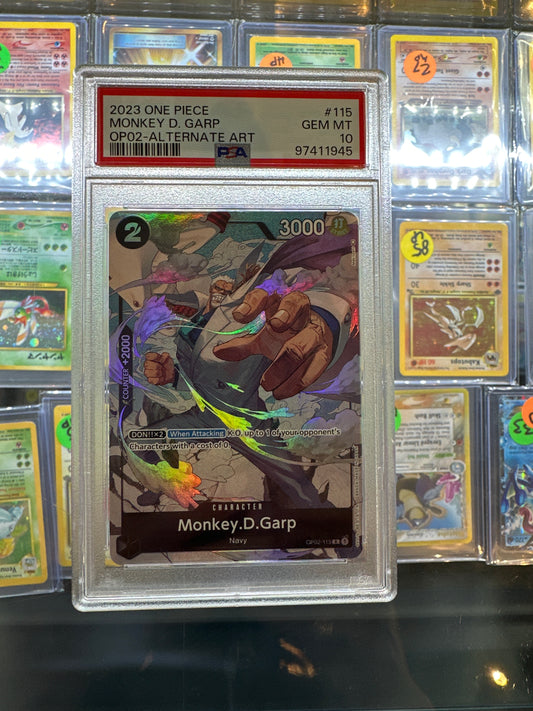 Monkey D Garp OP02- Alt Art 115 PSA 10
